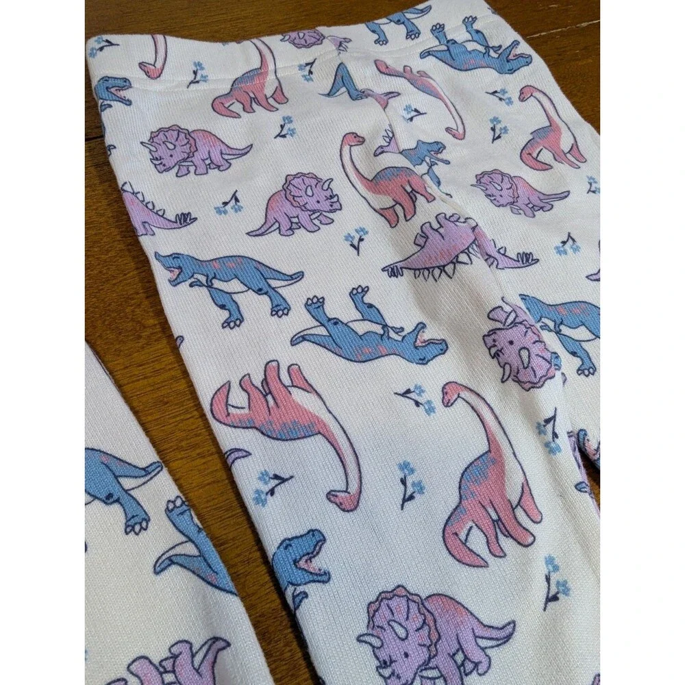 NWT Cuddl Duds Kids Pajama Set 4T • Pastel Dino Print • 2‑Piece Long Sleeve Top